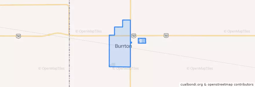 Mapa de ubicacion de Burrton.