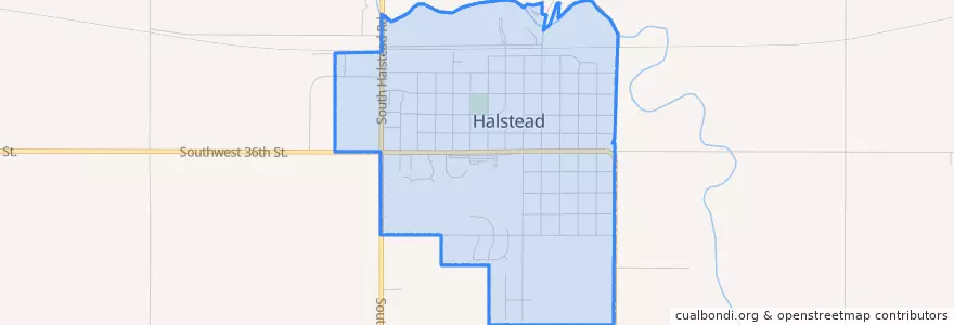 Mapa de ubicacion de Halstead.
