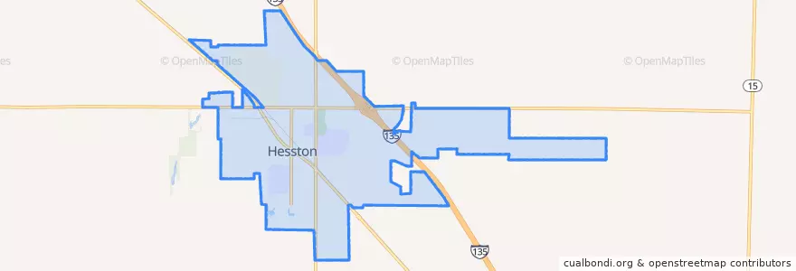 Mapa de ubicacion de Hesston.