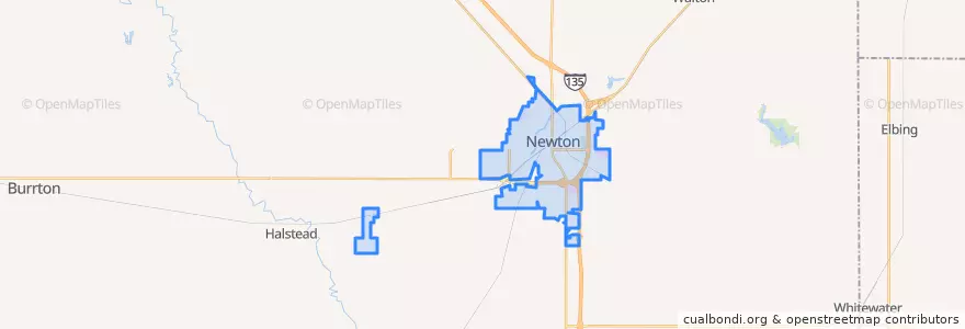 Mapa de ubicacion de Newton.