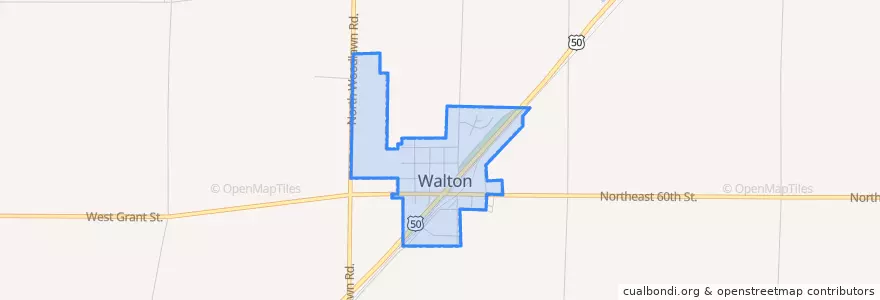 Mapa de ubicacion de Walton.
