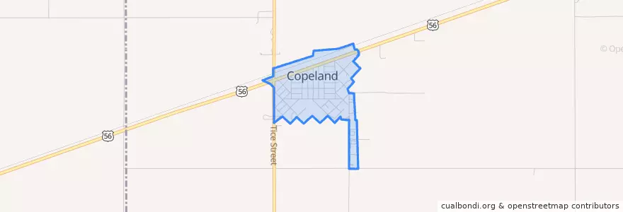 Mapa de ubicacion de Copeland.