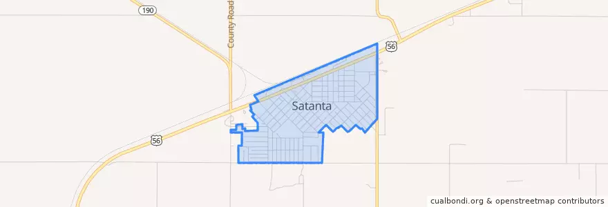 Mapa de ubicacion de Satanta.