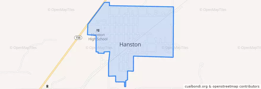 Mapa de ubicacion de Hanston.