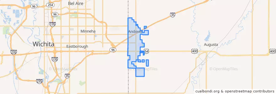 Mapa de ubicacion de Andover.