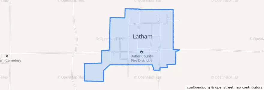 Mapa de ubicacion de Latham.