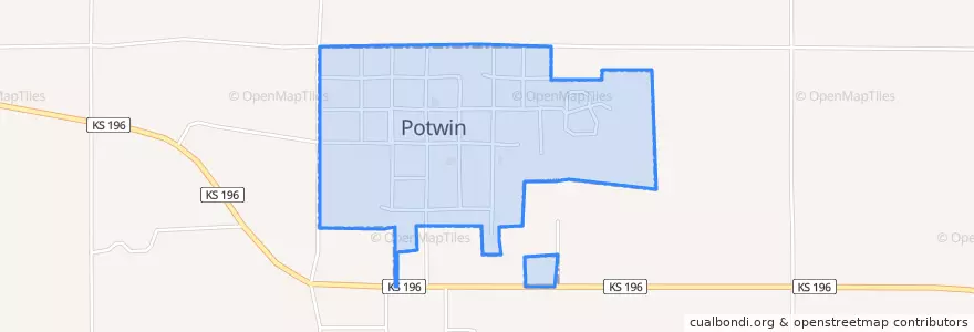 Mapa de ubicacion de Potwin.