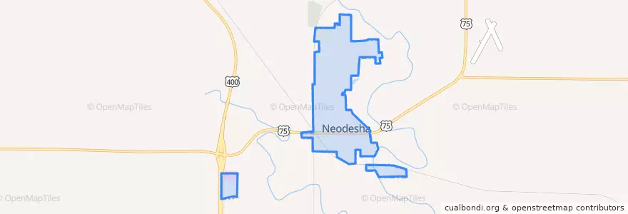 Mapa de ubicacion de Neodesha.