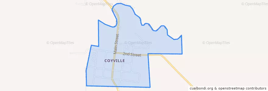 Mapa de ubicacion de Coyville.