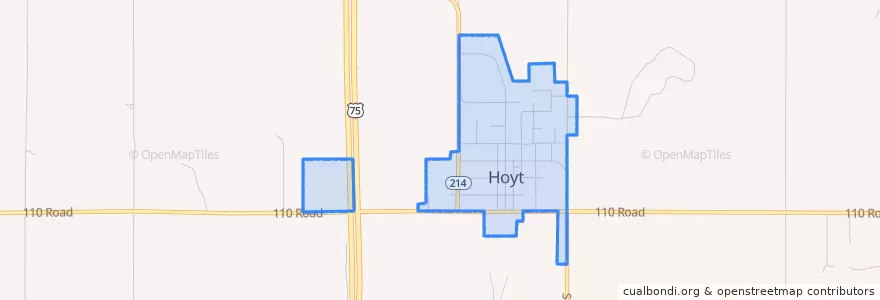 Mapa de ubicacion de Hoyt.