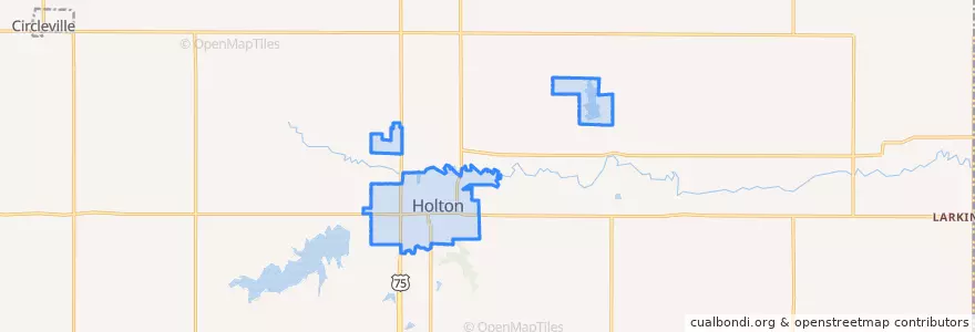 Mapa de ubicacion de Holton.