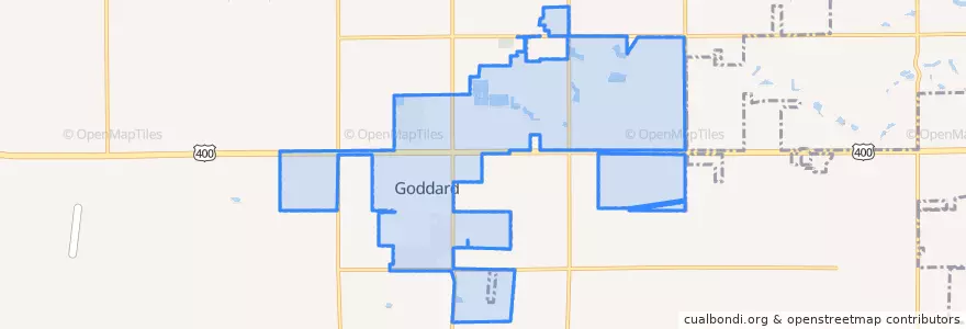 Mapa de ubicacion de Goddard.