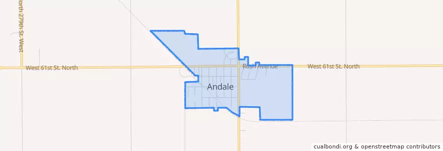 Mapa de ubicacion de Andale.