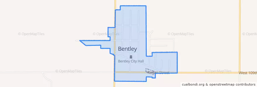 Mapa de ubicacion de Bentley.