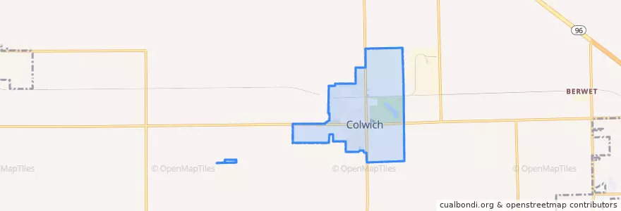 Mapa de ubicacion de Colwich.