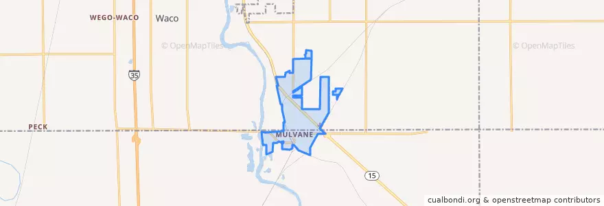 Mapa de ubicacion de Mulvane.