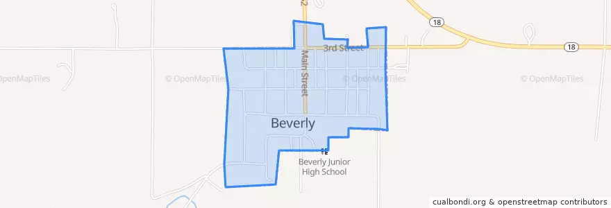 Mapa de ubicacion de Beverly.