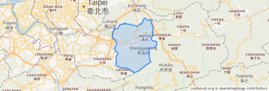 Mapa de ubicacion de Shenkeng.