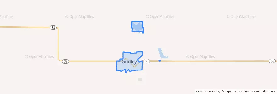 Mapa de ubicacion de Gridley.