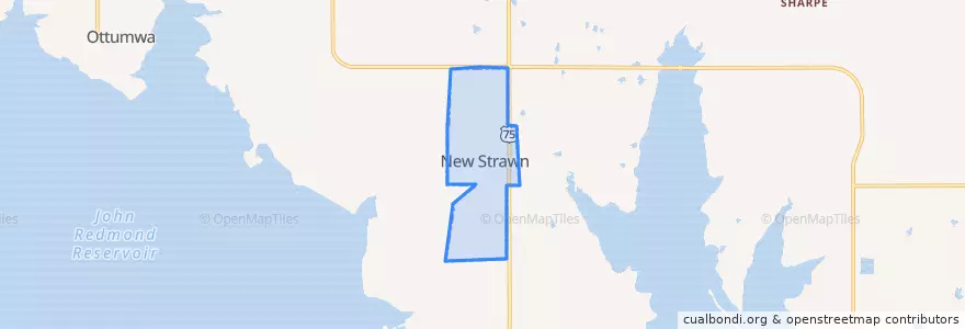 Mapa de ubicacion de New Strawn.