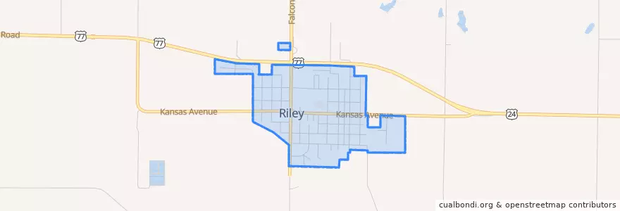 Mapa de ubicacion de Riley.