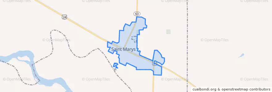 Mapa de ubicacion de St. Marys.