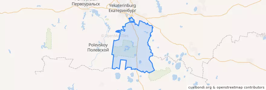 Mapa de ubicacion de Сысертский городской округ.