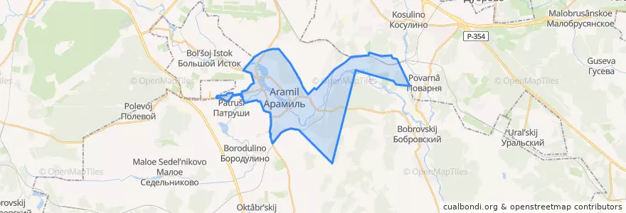 Mapa de ubicacion de Арамильский городской округ.
