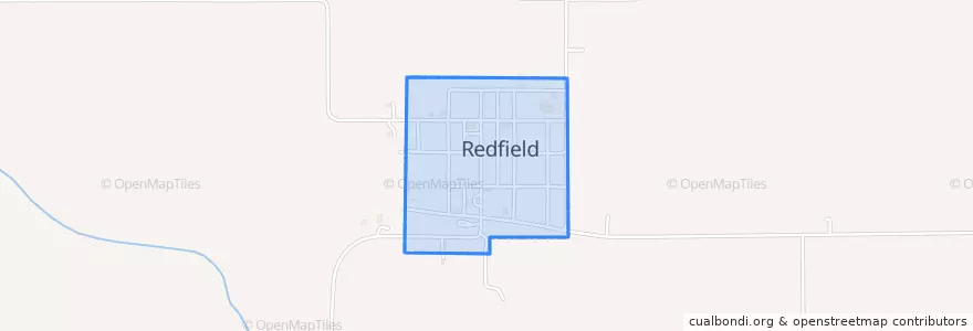 Mapa de ubicacion de Redfield.