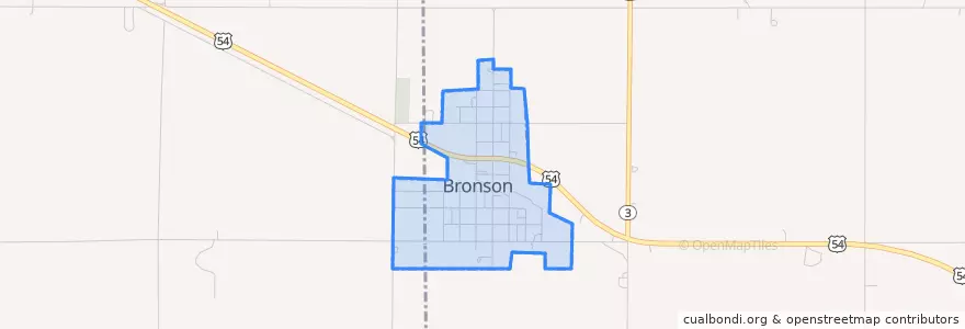 Mapa de ubicacion de Bronson.