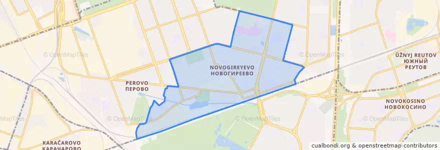 Mapa de ubicacion de Novogireyevo District.