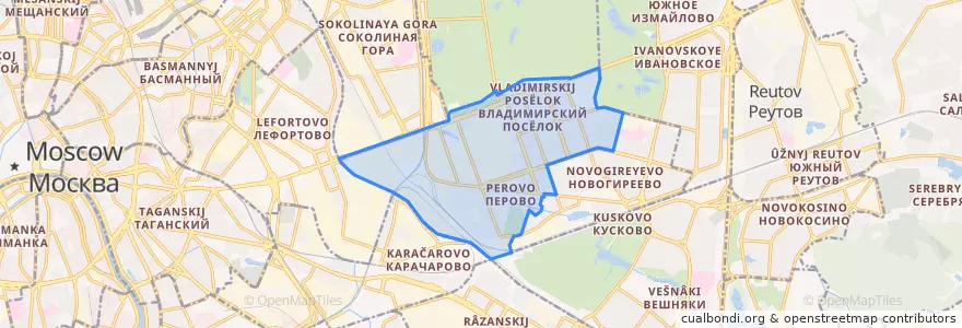 Mapa de ubicacion de район Перово.
