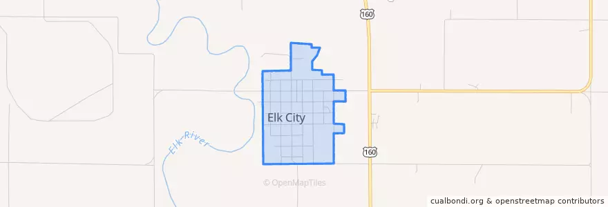 Mapa de ubicacion de Elk City.