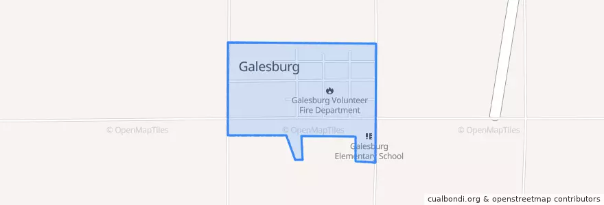 Mapa de ubicacion de Galesburg.