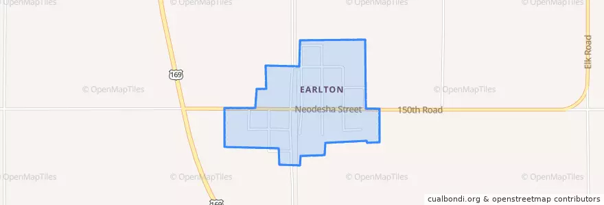 Mapa de ubicacion de Earlton.