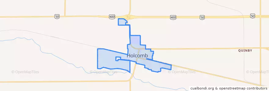Mapa de ubicacion de Holcomb.