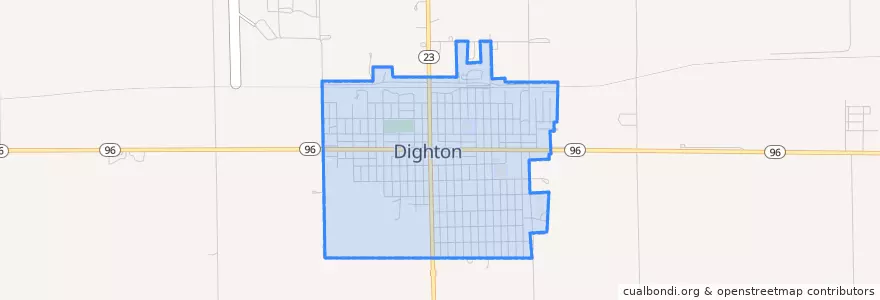 Mapa de ubicacion de Dighton.