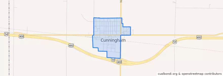 Mapa de ubicacion de Cunningham.