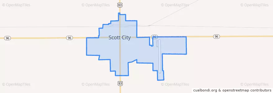 Mapa de ubicacion de Scott City.