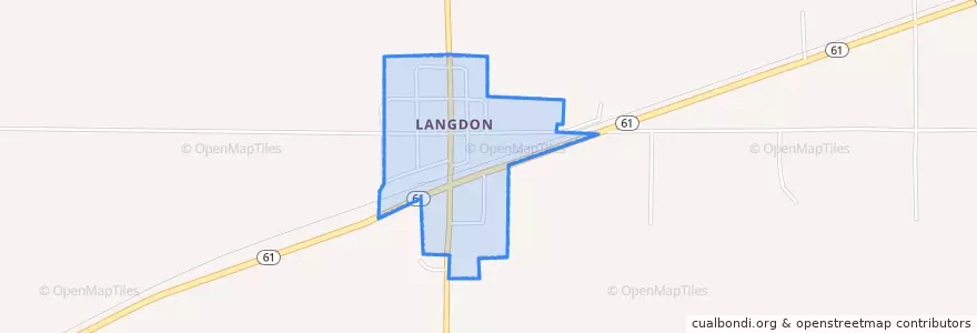 Mapa de ubicacion de Langdon.