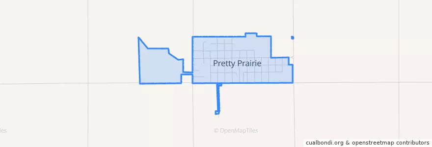 Mapa de ubicacion de Pretty Prairie.