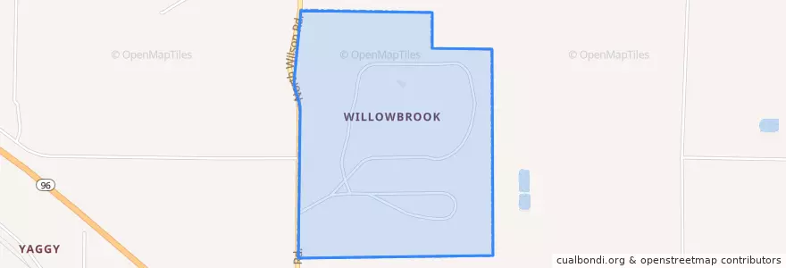 Mapa de ubicacion de Willowbrook.