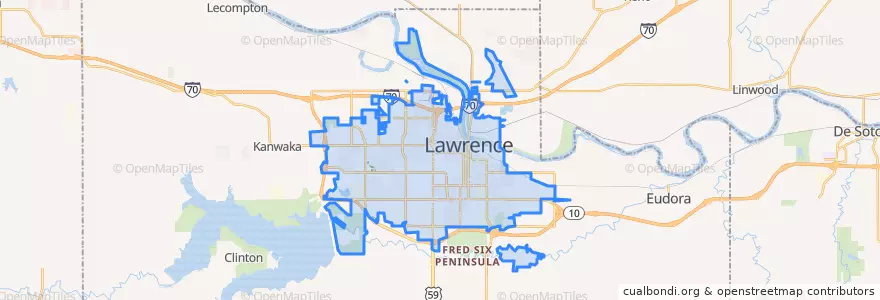Mapa de ubicacion de Lawrence.
