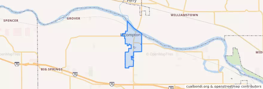 Mapa de ubicacion de Lecompton.