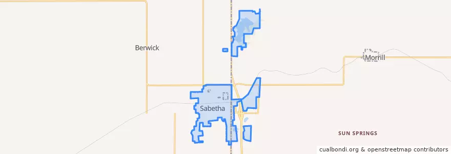 Mapa de ubicacion de Sabetha.