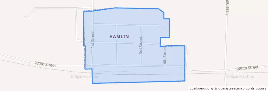 Mapa de ubicacion de Hamlin.