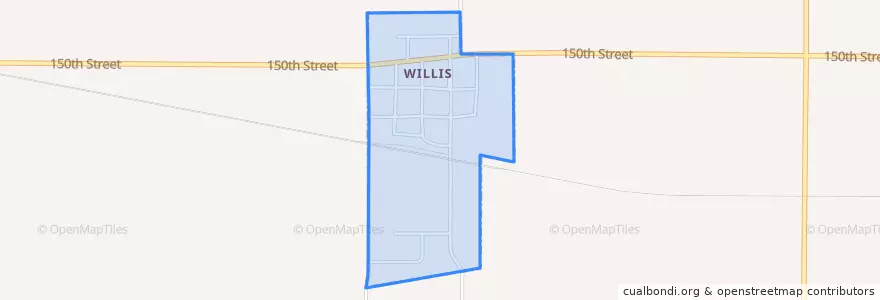 Mapa de ubicacion de Willis.