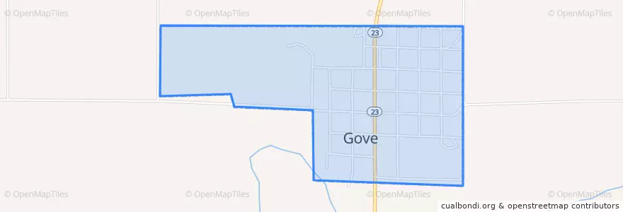 Mapa de ubicacion de Gove City.
