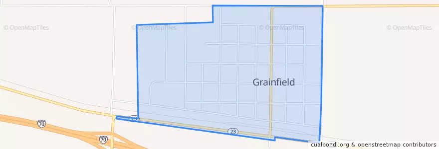 Mapa de ubicacion de Grainfield.