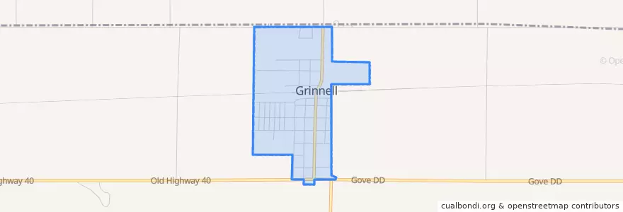 Mapa de ubicacion de Grinnell.